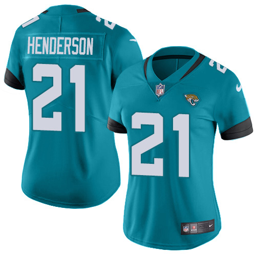 Nike Jacksonville Jaguars #21 C.J. Henderson Teal Green Alternate Women Stitched NFL Vapor Untouchable Limited Jersey->women nfl jersey->Women Jersey